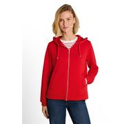 Kapuzensweatjacke TOM TAILOR "Regular", Damen, Gr. 3XL, mid scarlet rot, Sweatware, Obermaterial: 51% Polyester, 42% Viskose, 7% Elasthan, regular fit hüftbedeckend, Rundhals, Bündchen, Sweatjacken, m