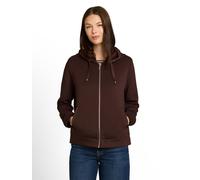 Kapuzensweatjacke TOM TAILOR "Regular", Damen, Gr. M, java schwarz braun, Sweatware, Obermaterial: 51% Polyester, 42% Viskose, 7% Elasthan, regular fit hüftbedeckend, Rundhals, Bündchen, Sweatjacken,