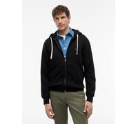 Kapuzensweatjacke TOMMY HILFIGER "ESSENTIAL FLEECE HOODED REGULAR", Herren, Gr. M, schwarz, Sweatware, Obermaterial: 60% Baumwolle, 40% Polyester, regular fit normal, Bündchen, Sweatjacken (16783621-M