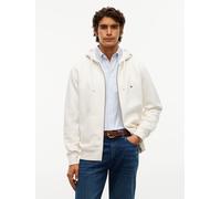 Kapuzensweatjacke TOMMY HILFIGER "ESSENTIAL FLEECE HOODED REGULAR", Herren, Gr. M, weiß (ivory petal), Sweatware, Obermaterial: 60% Baumwolle, 40% Polyester, regular fit normal, Bündchen, Sweatjacken