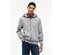 Kapuzensweatjacke TOMMY HILFIGER "ESSENTIAL FLEECE HOODED REGULAR", Herren, Gr. S, grau (medium grau heather), Sweatware, Obermaterial: 60% Baumwolle, 40% Polyester, regular fit normal, Bündchen, Swea