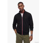 Kapuzensweatjacke TOMMY HILFIGER "RWB TIPPING TRACK", Herren, Gr. M, schwarz, Sweatware, Obermaterial: 100% Baumwolle, normal normal, Bündchen, Sweatjacken (12799658-M) schwarz