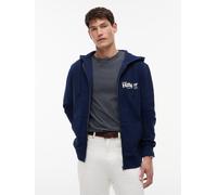 Kapuzensweatjacke TOMMY HILFIGER "SMALL NAUTICAL GRAPHIC HDD", Herren, Gr. M, carbon navy, Sweatware, Obermaterial: 100% Baumwolle, unifarben, regular fit hüftbedeckend, Rundhals, Rippbündchen, Sweatj