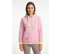 Kapuzensweatjacke ZWILLINGSHERZ, Damen, Gr. L/XL (L/XL), pink, Sweatware, Obermaterial: 50% Baumwolle, 50% Polyester, comfort fit hüftbedeckend, V-Ausschnitt, Sweatjacken, Regular-Fit, Kapuze, Langarm