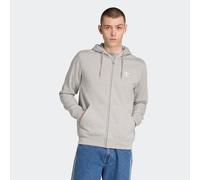 Kapuzensweatshirt ADIDAS ORIGINALS "ESS FZ HD", Herren, Gr. L, grau (medium grau heather, weiß), Obermaterial: 70% Baumwolle, 30% Polyester, Sweatshirts, Full Zip Hoddie, Kapuzenpullover, Kapuzenjacke