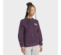 Kapuzensweatshirt ADIDAS ORIGINALS "ESS KNIT TIPPING CREW", Damen, Gr. XS, lila (noble rot, cream weiß), Obermaterial: 59% Polyacryl, 30% Polyamid, 8% Wolle, 3% Elasthan, angesetztes Bündchen, Sweatsh