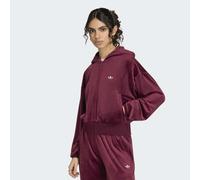 Kapuzensweatshirt ADIDAS ORIGINALS "ESSENTIALS VELOURS TRACK", Damen, Gr. XS, rot (maroon), Obermaterial: 94% Polyester, 6% Elasthan, angesetztes Bündchen, Sweatshirts (70045411-XS) maroon