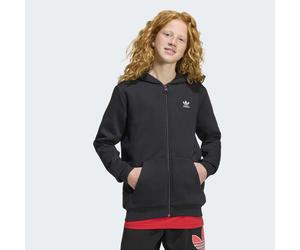 Kapuzensweatshirt ADIDAS ORIGINALS "LOOSE FULL ZIP AUS FLEECE", Mädchen, Gr. 164, schwarz, Obermaterial: 70% Baumwolle, 30% Polyester, angesetztes Bündchen, Sweatshirts (64669165-164) schwarz