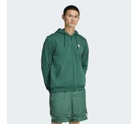 Kapuzensweatshirt ADIDAS ORIGINALS "TREFOIL ESSENTIALS", Herren, Gr. XL, collegiate grün, Obermaterial: 70% Baumwolle, 30% Polyester, angesetztes Bündchen, Sweatshirts, Full Zip Hoddie, Kapuzenpullove