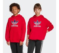 Kapuzensweatshirt ADIDAS ORIGINALS "TREFOIL KIDS HOODIE", Mädchen, Gr. 164, rot (better scarlet), Obermaterial: 70% Baumwolle, 30% Polyester, normal, Rundhals, angesetztes Bündchen, Sweatshirts (70530
