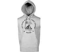 Kapuzensweatshirt ADIDAS PERFORMANCE "Community Sleeveless Hoody "BOXING" Gr. XS, grau (grau, schwarz), Sweatshirts, Herren, XS, Obermaterial: 100% Baumwolle, Kapuzensweatshirt (25417802-XS)