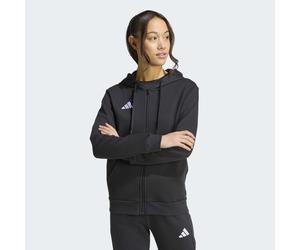 Kapuzensweatshirt ADIDAS PERFORMANCE "ENTRADA26 MIT DURCHGEHENDEM REISSVERSCHLUSS", Damen, Gr. L, schwarz (schwarz, weiß), Obermaterial: 70% Baumwolle, 30% Polyester, normal, Rundhals, angesetztes Bün