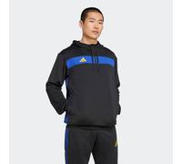 Kapuzensweatshirt ADIDAS PERFORMANCE "TIRO ES SW HD", Herren, Gr. S, schwarz, semi lucid blau, crew gelb, Obermaterial: 100% Polyester, normal, Rundhals, Sweatshirts (18342761-S) schwarz, semi lucid b