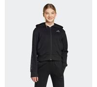 Kapuzensweatshirt ADIDAS SPORTSWEAR "ADIDAS GIRLS 3-STREIFEN MIT ANIMALPRINT AUS FRENCH TERRY FÜR KINDER U", Mädchen, Gr. 152, schwarz, Obermaterial: 55% Baumwolle, 36% Polyester, 9% Viskose, normal,