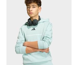 Kapuzensweatshirt ADIDAS SPORTSWEAR "ADIDAS SLOGAN FLEECE-HOODIE", Jungen, Gr. 176, blau (tactile grün), Obermaterial: 71% Baumwolle, 29% Polyester, normal, Rundhals, angesetztes Bündchen, Sweatshirts