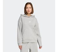 Kapuzensweatshirt ADIDAS SPORTSWEAR "ALL SZN HOLIDAY GLITTER FLEECE LOOSE HOODIE", Damen, Gr. M, grau (medium grau heather), Obermaterial: 68% Baumwolle, 18% Polyester, 8% Polyamid, 6% Metall, angeset
