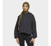 Kapuzensweatshirt ADIDAS SPORTSWEAR "CITY TECH HIGH PILE FLEECE FULL ZIP", Damen, Gr. S, schwarz, Obermaterial: 100% Polyester, normal, Rundhals, angesetztes Bündchen, Sweatshirts, mit Reißverschluss