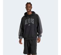 Kapuzensweatshirt ADIDAS SPORTSWEAR "COLLEGIATE FLEECE HOODIE", Herren, Gr. S, schwarz, grau six, Obermaterial: 70% Baumwolle, 30% Polyester, angesetztes Bündchen, Sweatshirts (13904749-S) schwarz, gr