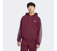 Kapuzensweatshirt ADIDAS SPORTSWEAR "ESSENTIALS 3-STREIFEN FLEECE", Herren, Gr. S, team maroon 2, slate, Obermaterial: 70% Baumwolle, 30% Polyester, normal, Rundhals, angesetztes Bündchen, Sweatshirts