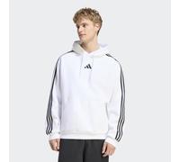 Kapuzensweatshirt ADIDAS SPORTSWEAR "ESSENTIALS 3-STREIFEN FLEECE-HOODIE", Herren, Gr. 3XL, weiß (weiß, schwarz), Obermaterial: 70% Baumwolle, 30% Polyester, normal, Rundhals, angesetztes Bündchen, Sw