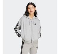 Adidas Essentials 3 Stripes French Terry Reißverschlusspullover L Medium Grey Heather / Black