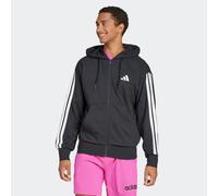 adidas Herren Essential Three Stripes French Terry Fullzip Hoodie Sweatshirt, Black/White, S