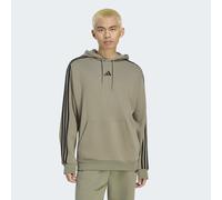 Kapuzensweatshirt ADIDAS SPORTSWEAR "ESSENTIALS 3-STREIFEN FRENCH TERRY HOODIE", Herren, Gr. S, silber pebble, schwarz, Obermaterial: 100% Baumwolle, normal, Rundhals, angesetztes Bündchen, Sweatshirt