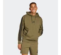 Kapuzensweatshirt ADIDAS SPORTSWEAR "ESSENTIALS 3-STREIFEN HOODIE", Herren, Gr. L, grün (olive strata, schwarz), Obermaterial: 55% Baumwolle, 36% Polyester, 9% Viskose, normal, Rundhals, angesetztes B