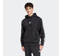 Adidas Men's Essential Three Stripes Fleece Hoodie, Black/White, S