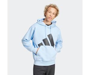 Kapuzensweatshirt ADIDAS SPORTSWEAR "ESSENTIALS BIG LOGO HOODIE", Herren, Gr. S, blau (glow blau, schwarz), Obermaterial: 55% Baumwolle, 36% Polyester, 9% Viskose, angesetztes Bündchen, Sweatshirts, m
