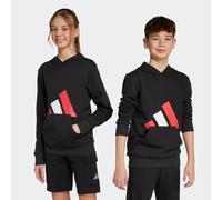 Adidas Kinder Kapuzenpullover Essentials JY0301 – Großes Logo – Schwarz/Pure Ruby/Weiß – Gr. 140