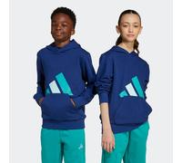 Kapuzensweatshirt ADIDAS SPORTSWEAR "ESSENTIALS KIDS HOODIE", Mädchen, Gr. 164, blau (dunkelblau, pure teal, halo mint), Obermaterial: 55% Baumwolle, 36% Polyester, 9% Viskose, normal, Rundhals, anges