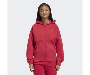Kapuzensweatshirt ADIDAS SPORTSWEAR "FUTURE ICONS SMALL LOGO FULL-ZIP", Damen, Gr. S, rot (active maroon), Obermaterial: 68% Baumwolle, 32% Polyester, normal, Rundhals, angesetztes Bündchen, Sweatshir