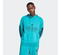 Kapuzensweatshirt ADIDAS SPORTSWEAR "HOUSE OF TIRO FRENCH TERRY HOODIE", Herren, Gr. S, blau (pure teal, schwarz), Obermaterial: 70% Baumwolle, 30% Polyester, angesetztes Bündchen, Sweatshirts (546265