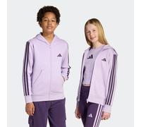 Kapuzensweatshirt ADIDAS SPORTSWEAR "J 3S FL FZ HD", Mädchen, Gr. 164, powder plum, aurora plum, Obermaterial: 55% Baumwolle, 36% Polyester, 9% Viskose, Sweatshirts (98123217-164) powder plum, aurora