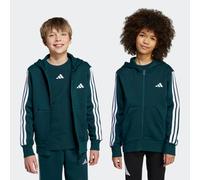 Kapuzensweatshirt ADIDAS SPORTSWEAR "J 3S FL FZ HD", Mädchen, Gr. 176, weiß (aurora ivy, weiß), Obermaterial: 55% Baumwolle, 36% Polyester, 9% Viskose, Sweatshirts (68119903-176) aurora ivy, weiß