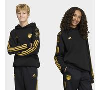 Kapuzensweatshirt ADIDAS SPORTSWEAR "J FN HD", Jungen, Gr. 152, schwarz, gold metallic, Obermaterial: 78% Baumwolle, 22% Polyester, normal, Rundhals, angesetztes Bündchen, Sweatshirts, für Kinder, mit
