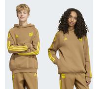 Kapuzensweatshirt ADIDAS SPORTSWEAR "J FN HD", Mädchen, Gr. 176, braun desert, gelb, Obermaterial: 78% Baumwolle, 22% Polyester, normal, Rundhals, angesetztes Bündchen, Sweatshirts (90934650-176) brau