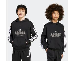 Kapuzensweatshirt ADIDAS SPORTSWEAR "J HOT FL HOOD", Mädchen, Gr. 176, schwarz-weiß (schwarz, weiß), Obermaterial: 70% Baumwolle, 30% Polyester, Sweatshirts (94467629-176) schwarz, weiß