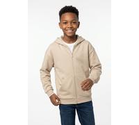 Kapuzensweatshirt ADIDAS SPORTSWEAR "J SL FZ HD 220", Jungen, Gr. 152, beige (crystal linen, crystal linen), Obermaterial: 52% Baumwolle, 48% Polyester, normal, Rundhals, angesetztes Bündchen, Sweatsh