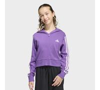Kapuzensweatshirt ADIDAS SPORTSWEAR "JG 3S FT FZ CRO", Mädchen, Gr. 128, active lila, ice lavender, Obermaterial: 70% Baumwolle, 30% Polyester, angesetztes Bündchen, Sweatshirts (44954913-128) active