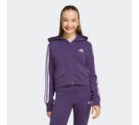 Kapuzensweatshirt ADIDAS SPORTSWEAR "JG 3S FT FZ CRO", Mädchen, Gr. 170, aurora plum, powder plum, Obermaterial: 70% Baumwolle, 30% Polyester, angesetztes Bündchen, Sweatshirts (99510414-170) aurora p