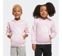 Kapuzensweatshirt ADIDAS SPORTSWEAR "LK BL FT HD", Mädchen, Gr. 128, pink (clear pink, weiß), Obermaterial: 55% Baumwolle, 36% Polyester, 9% Viskose, angesetztes Bündchen, Sweatshirts (37090209-128) c