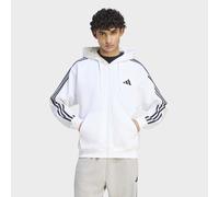 Kapuzensweatshirt ADIDAS SPORTSWEAR "ESSENTIALS 3-STREIFEN FLEECE", Herren, Gr. M, weiß, schwarz, Obermaterial: 70% Baumwolle, 30% Polyester, normal, Rundhals, angesetztes Bündchen, Sweatshirts (72847