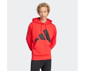 Kapuzensweatshirt ADIDAS SPORTSWEAR "M BL FT HD", Herren, Gr. S, rot (pure ruby, schwarz), Obermaterial: 55% Baumwolle, 36% Polyester, 9% Viskose, normal, Rundhals, angesetztes Bündchen, Sweatshirts (