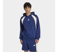Kapuzensweatshirt ADIDAS SPORTSWEAR "M CB HD FL", Herren, Gr. S, dunkelblau, wonder alumina, sanftes weiß, Obermaterial: 70% Baumwolle, 30% Polyester, normal, Rundhals, angesetztes Bündchen, Sweatshir