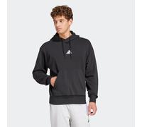 adidas Men's Essentials FEELCOZY French Terry Hoodie, Black/White, L