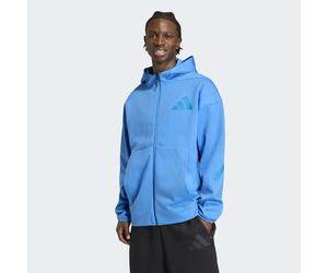 Kapuzensweatshirt ADIDAS SPORTSWEAR "M Z.N.E. FZ", Herren, Gr. 3XL, rayblu, Obermaterial: 57% Polyester, 43% Baumwolle, normal, Rundhals, Sweatshirts, für sportliche Aktivitäten, aus Polyester und Bau