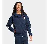 Kapuzensweatshirt ADIDAS SPORTSWEAR "M Z.N.E. FZ", Herren, Gr. XXL, blau (aurora ink), Obermaterial: 57% Polyester, 43% Baumwolle, normal, Rundhals, Sweatshirts, für sportliche Aktivitäten, aus Polyes