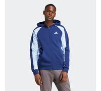 Kapuzensweatshirt ADIDAS SPORTSWEAR "SEASONAL ESSENTIALS COLORBLOCK", Herren, Gr. S, blau (dunkelblau), Obermaterial: 55% Baumwolle, 36% Polyester, 9% Viskose, angesetztes Bündchen, Sweatshirts (59239